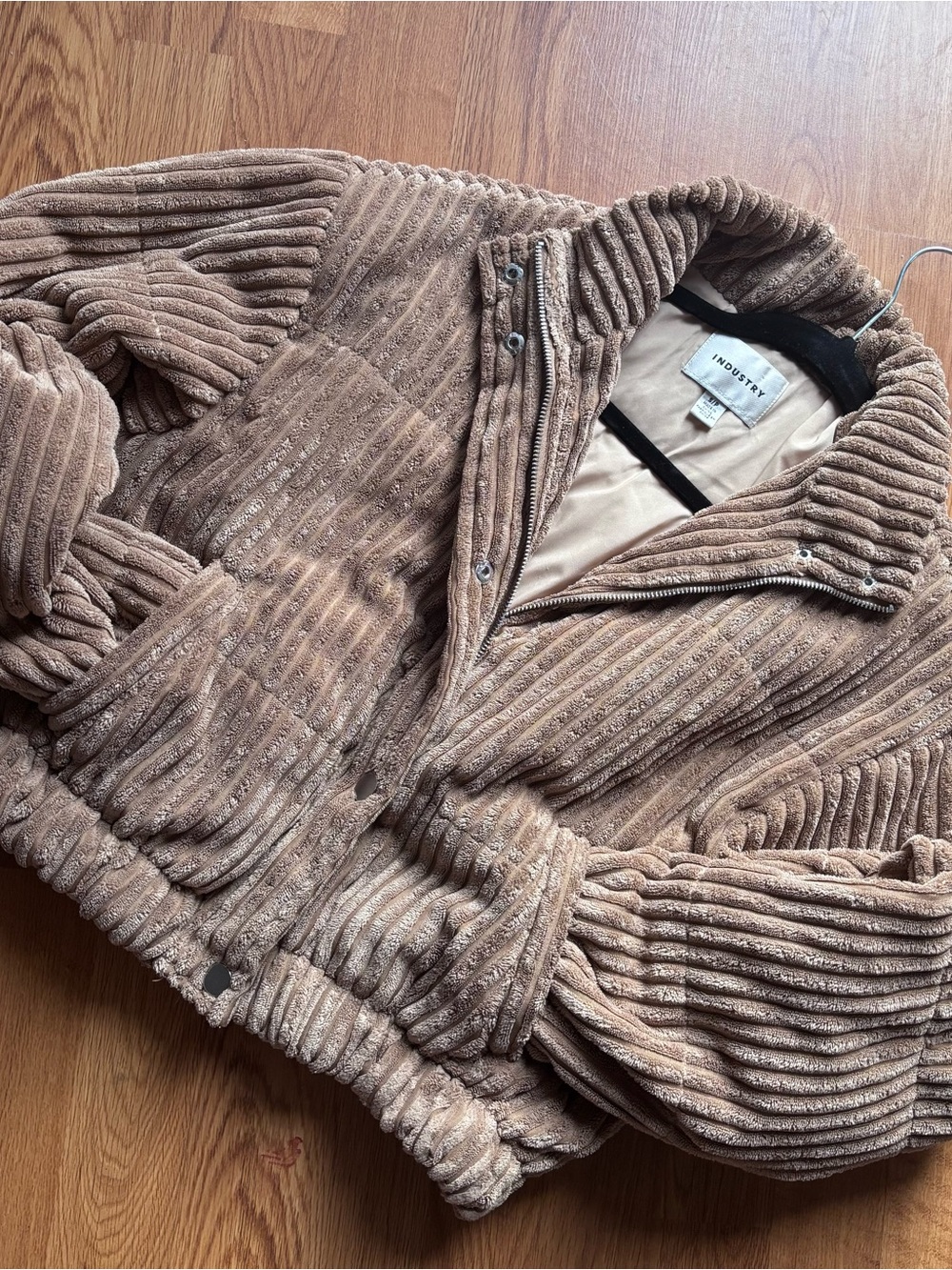 INDUSTRY Tan Corded Puffer Jacket